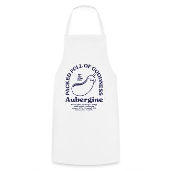 Aubergine - Kochschürze - Weiß - Vorne - AI Model Male 185 dark (185cm)