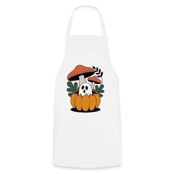 pumpkin flowers autumn forest nature Halloween - Cooking Apron - white - Front - AI Model Male 185 dark (185cm)