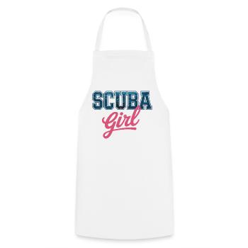 Scuba Girl Tauch-Design - Kochschürze - Weiß - Vorne - AI Model Male 185 dark (185cm)