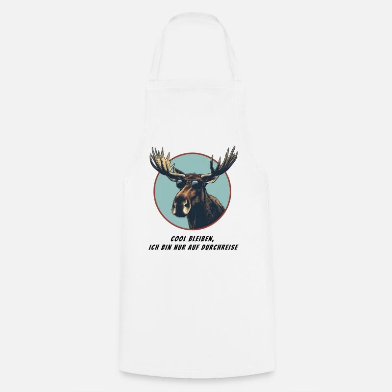 Moose Emil - juste de passage - Tablier de cuisine - blanc