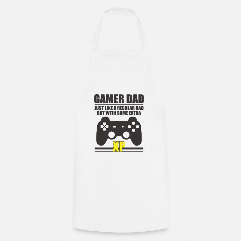 Gamer Dad XP Tee - Cooking Apron - white