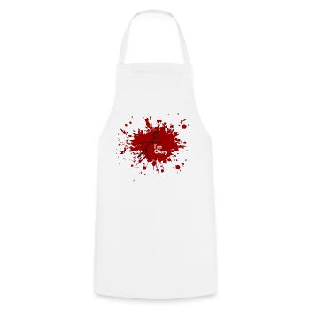 Humorous drop of blood with a saying - Cooking Apron - white - Front - AI Model Male 185 dark (185cm)