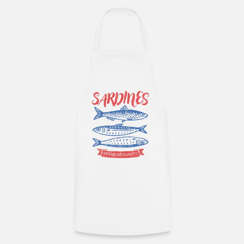 Sardinen - Kochschürze - Weiß