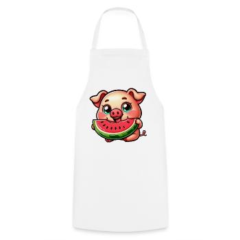 Cochon sucré au melon Vacances d’été Fermier - Tablier de cuisine - blanc - Devant - AI Model Male 185 dark (185cm)