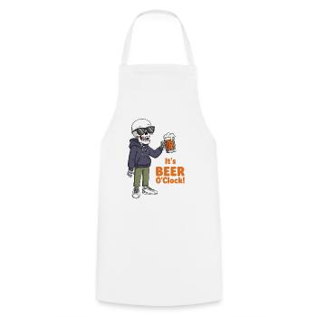 Skeleton with beer and sunglasses - Cooking Apron - white - Front - AI Model Male 185 dark (185cm)