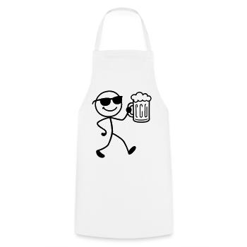 Booze Party Bière Bâton Figurine - Tablier de cuisine - blanc - Devant - AI Model Male 185 dark (185cm)