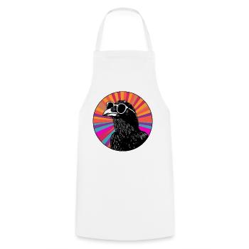 Oiseau avec lunettes de soleil et dégradé - Tablier de cuisine - blanc - Devant - AI Model Male 185 dark (185cm)