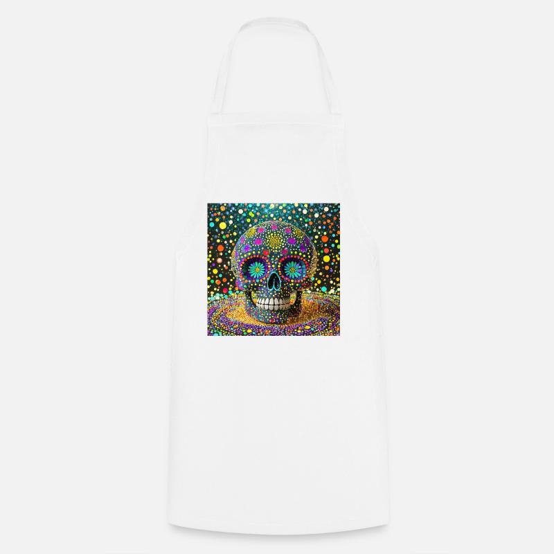 Dia de los Muertos Skull - Cooking Apron - white