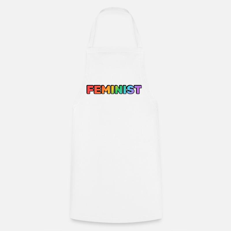 FEMINIST rainbow - Cooking Apron - white