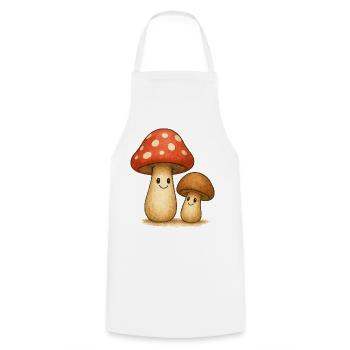 Playful mushroom motifs for children and nature fans - Cooking Apron - white - Front - AI Model Male 185 dark (185cm)