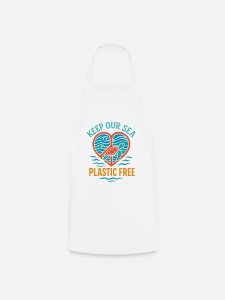 Haltet unser Meer plastikfrei - Kochschürze - Weiß