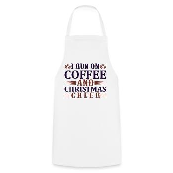 Run on coffee and christmas - Cooking Apron - white - Front - AI Model Male 185 dark (185cm)