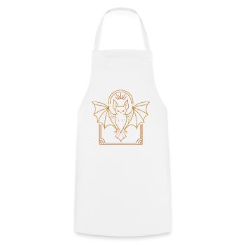 Orange moth bat - Cooking Apron - white - Front - AI Model Male 185 dark (185cm)