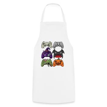 Halloween Gaming Controllers — Spooky Gamer Vibes - Cooking Apron - white - Front - AI Model Male 185 dark (185cm)