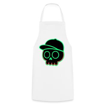 Neon Schädel Cap - Kochschürze - Weiß - Vorne - AI Model Male 185 dark (185cm)