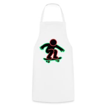 Neon Skateboarder Line Art - Cooking Apron - white - Front - AI Model Male 185 dark (185cm)