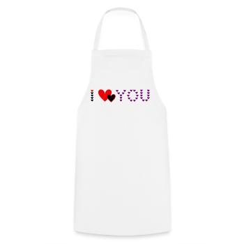 Coeur Design Violet Love Coeurs - Tablier de cuisine - blanc - Devant - AI Model Male 185 dark (185cm)
