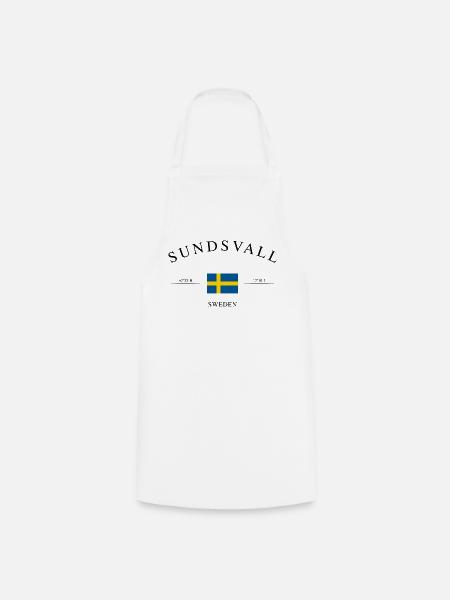 Sundsvall Schweden – Urlaub Souvenir & Geschenk - Kochschürze - Weiß