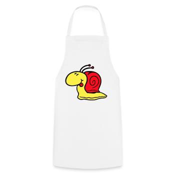 Snail cheeky tongue sticking out quickly small - Cooking Apron - white - Front - AI Model Male 185 dark (185cm)