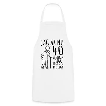 Cadeau 40ème anniversaire Cadeau 40 ans pour homme de 40 ans - Tablier de cuisine - blanc - Devant - AI Model Male 185 dark (185cm)