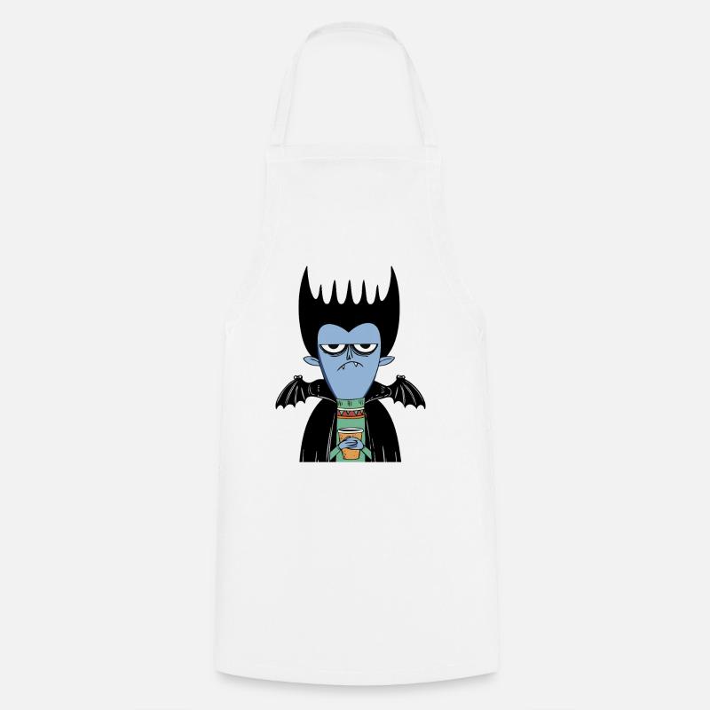 Coffee Vampire | Funny Vampire with Bat Wings - Kochschürze - Weiß