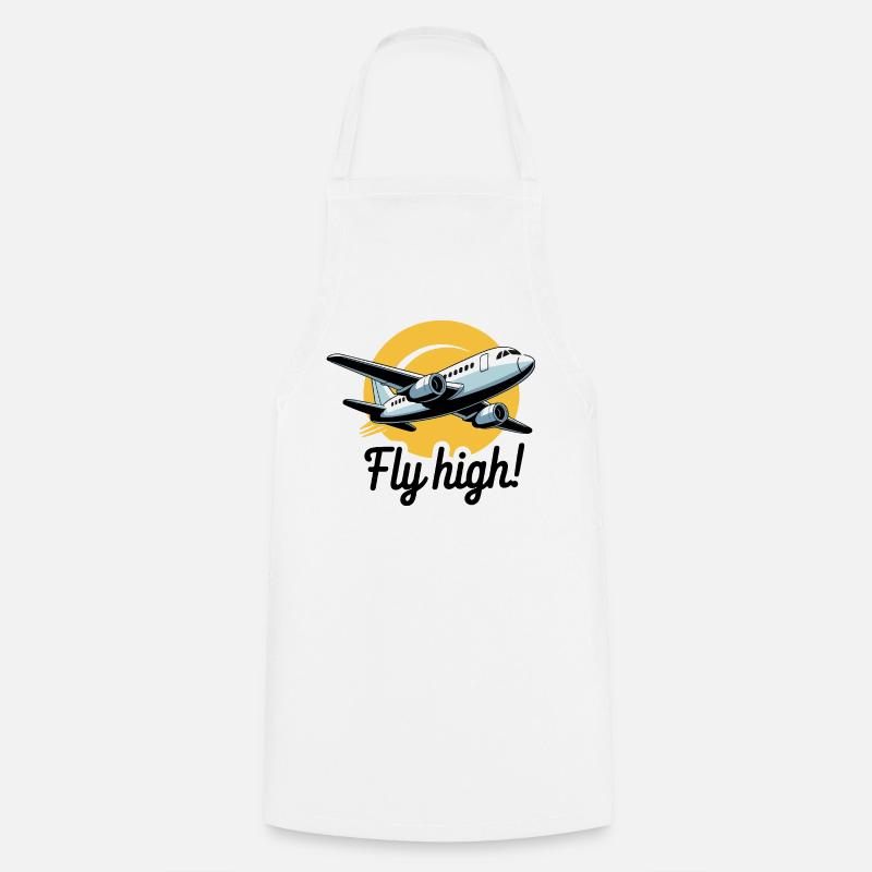 Airliner Flight Sun Fly High - Cooking Apron - white
