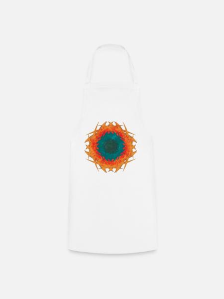 Feuer Mandala Kaleidoskop - Kochschürze - Weiß