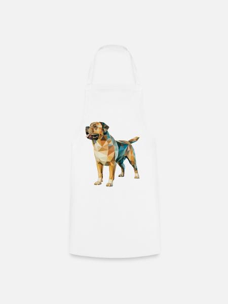 Rottweiler - Cooles Low Poly Logo - Kochschürze - Weiß