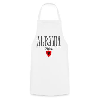 I love Albania, made in Albania - Cooking Apron - white - Front - AI Model Male 185 dark (185cm)