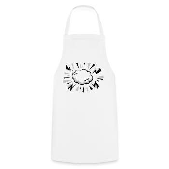 Comic Cloud with Lightning - Cooking Apron - white - Front - AI Model Male 185 dark (185cm)
