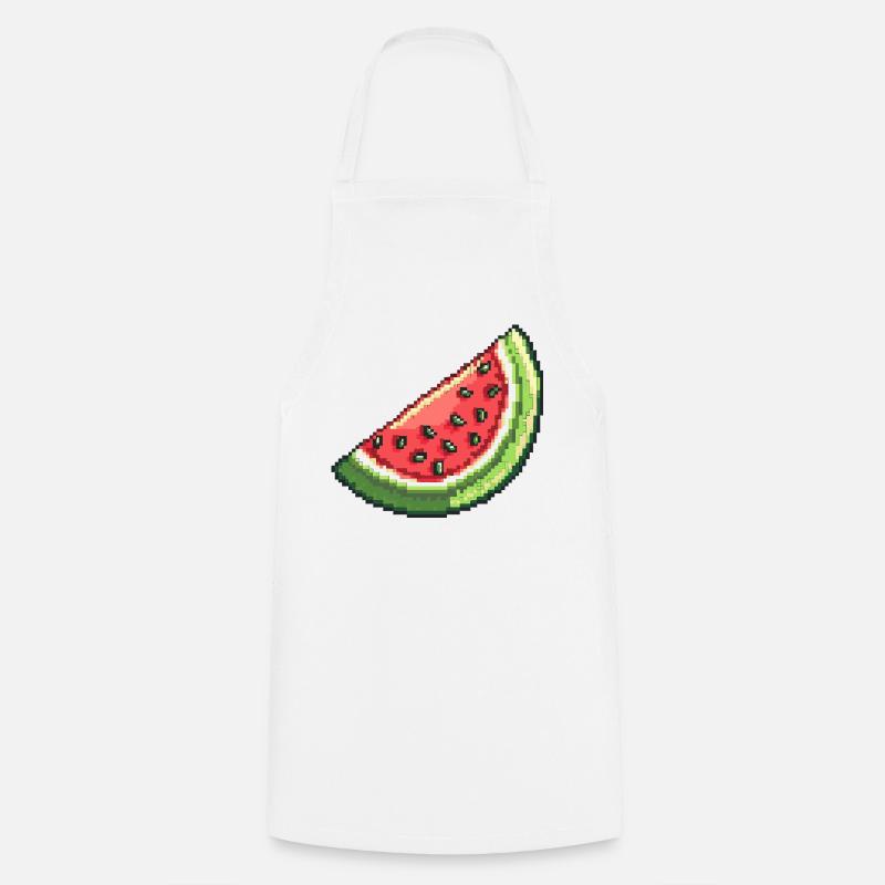 Pixel Wassermelone Slice - Kochschürze - Weiß