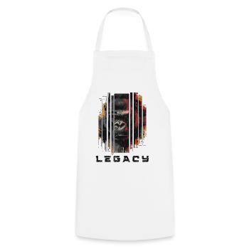 Legacy - Gorilla Art Design - Cooking Apron - white - Front - AI Model Male 185 dark (185cm)