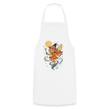 Moon Magic Fairy in Witch Trick - Cooking Apron - white - Front - AI Model Male 185 dark (185cm)
