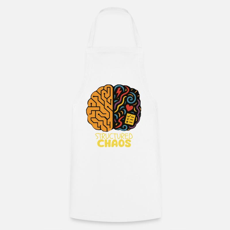 Structured Chaos - AuDHD - Cooking Apron - white