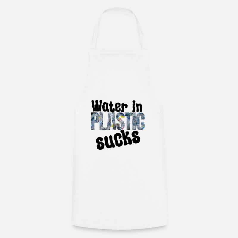 Water in plastic is annoying - Cooking Apron - white