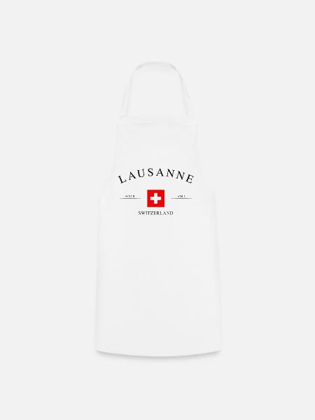 Lausanne Schweiz – Urlaub Souvenir & Geschenk - Kochschürze - Weiß