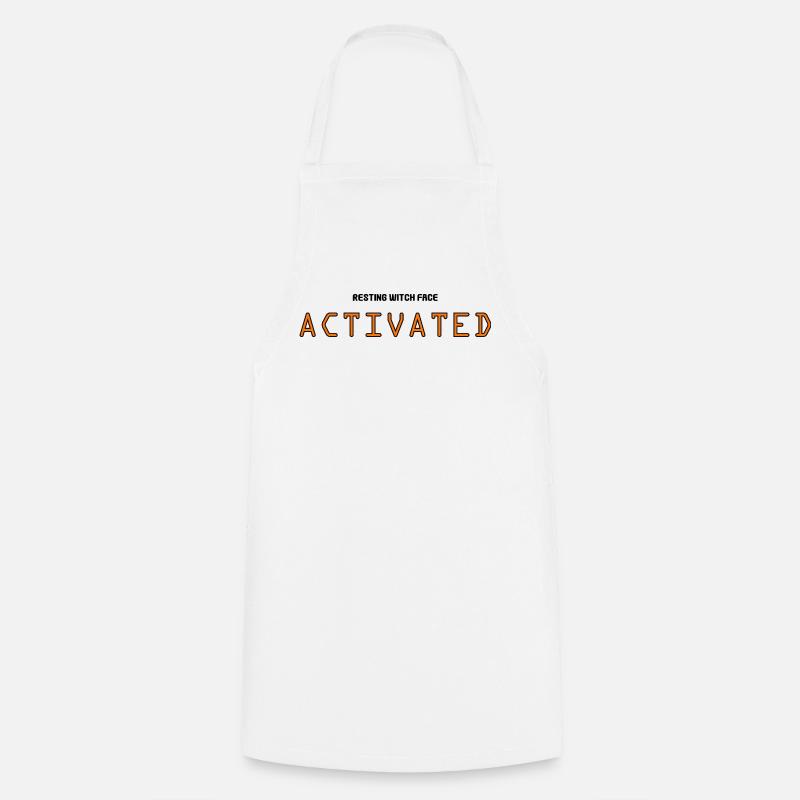 Visage de sorcière au repos activé - Tablier de cuisine - blanc