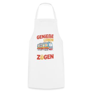 Railway Enjoy life to the fullest Railway - Cooking Apron - white - Front - AI Model Male 185 dark (185cm)