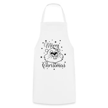 Squirrel – Merry Christmas - Cooking Apron - white - Front - AI Model Male 185 dark (185cm)