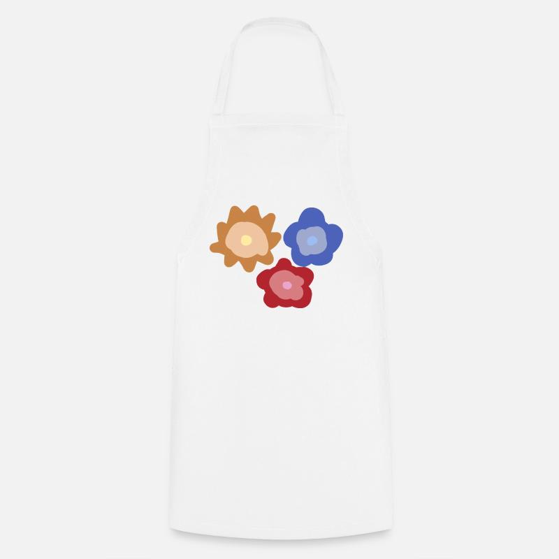 Cercles de fleurs abstraits - Tablier de cuisine - blanc