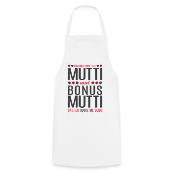 Mom Mom Mom Bonus Mom Mother's Day Gift - Cooking Apron - white - Front - AI Model Male 185 dark (185cm)