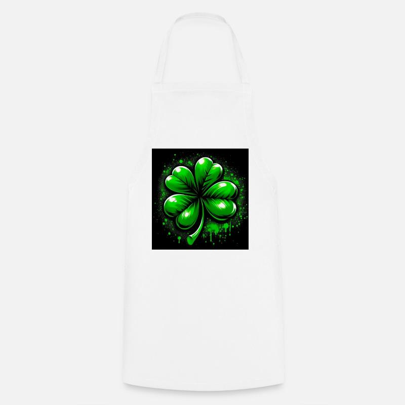 Four-leaf clover - Cooking Apron - white