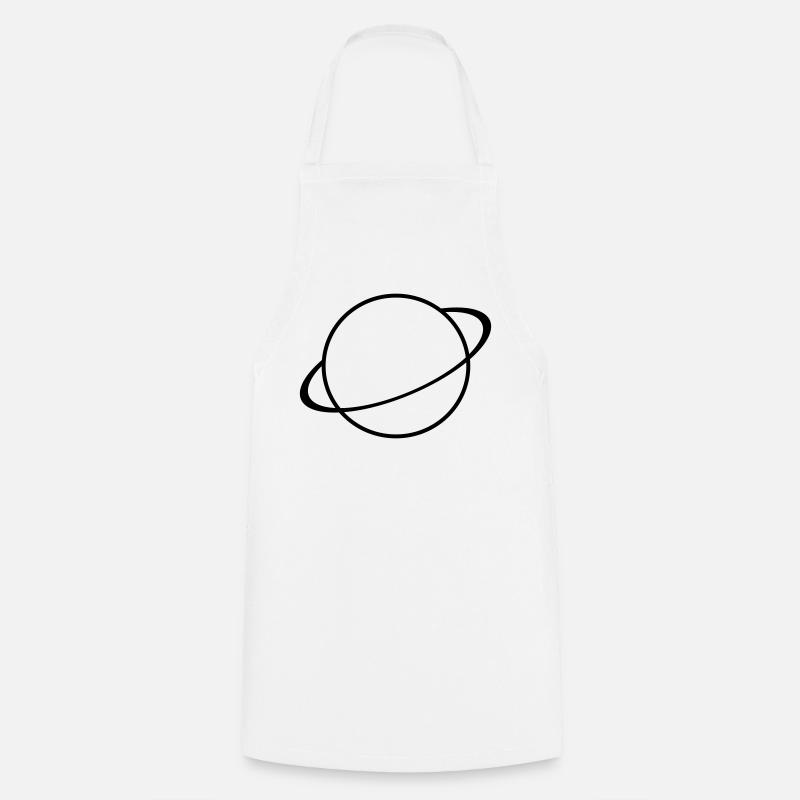 Saturn Icon – Planet Symbol - Cooking Apron - white