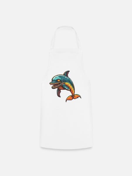 Delfin Zombie - Kochschürze - Weiß