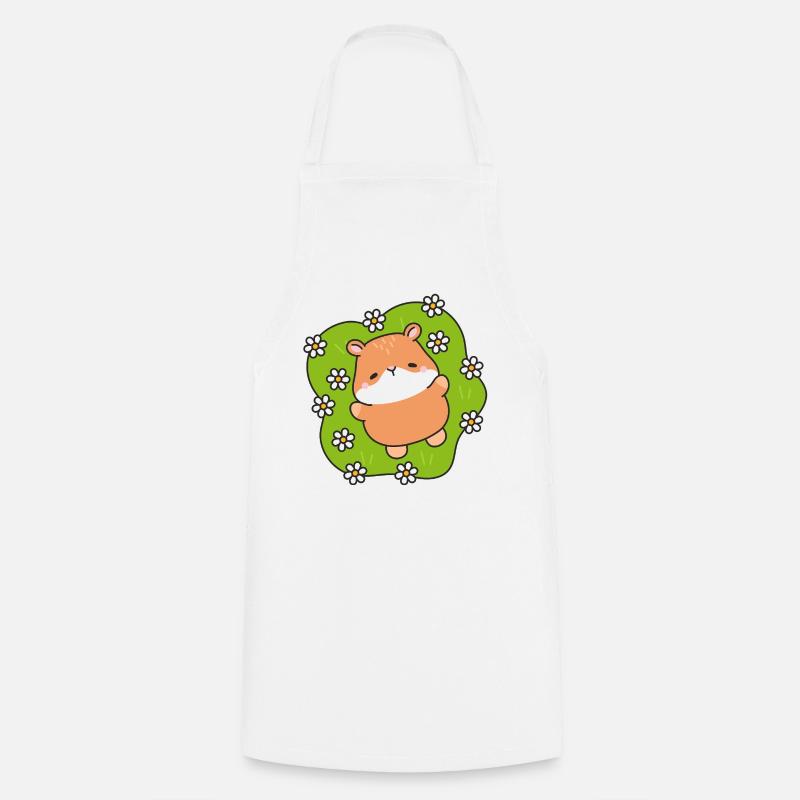 Daisy Field Hamster - Cooking Apron - white