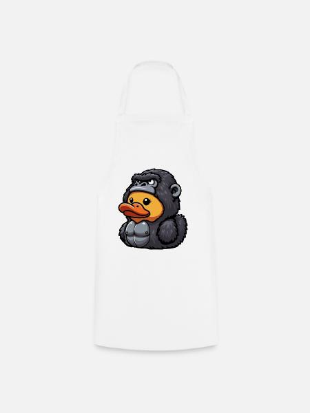 Gorilla Ente Cartoon Fusion - Kochschürze - Weiß