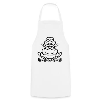 Frosch Kind Familie Papa Mama Huckepack Vatertag - Kochschürze - Weiß - Vorne - AI Model Male 185 dark (185cm)