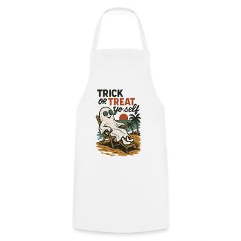 Trick Or Treat Yo Self Halloween Dicton drôle - Tablier de cuisine - blanc - Devant - AI Model Male 185 dark (185cm)