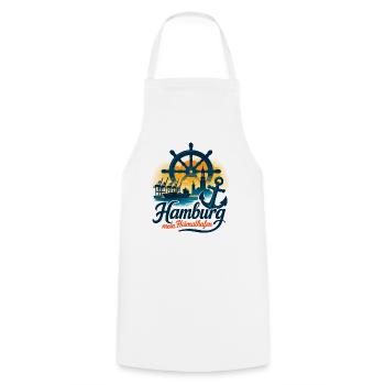 Hamburg My Home Port City Silhouette Gift - Cooking Apron - white - Front - AI Model Male 185 dark (185cm)