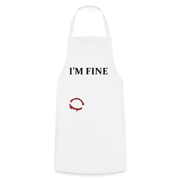 I'm Fine Zombie Bite Lustiges Halloween Shirt - Kochschürze - Weiß - Vorne - AI Model Male 185 dark (185cm)